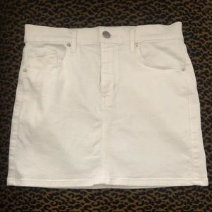 Express white denim mini skirt